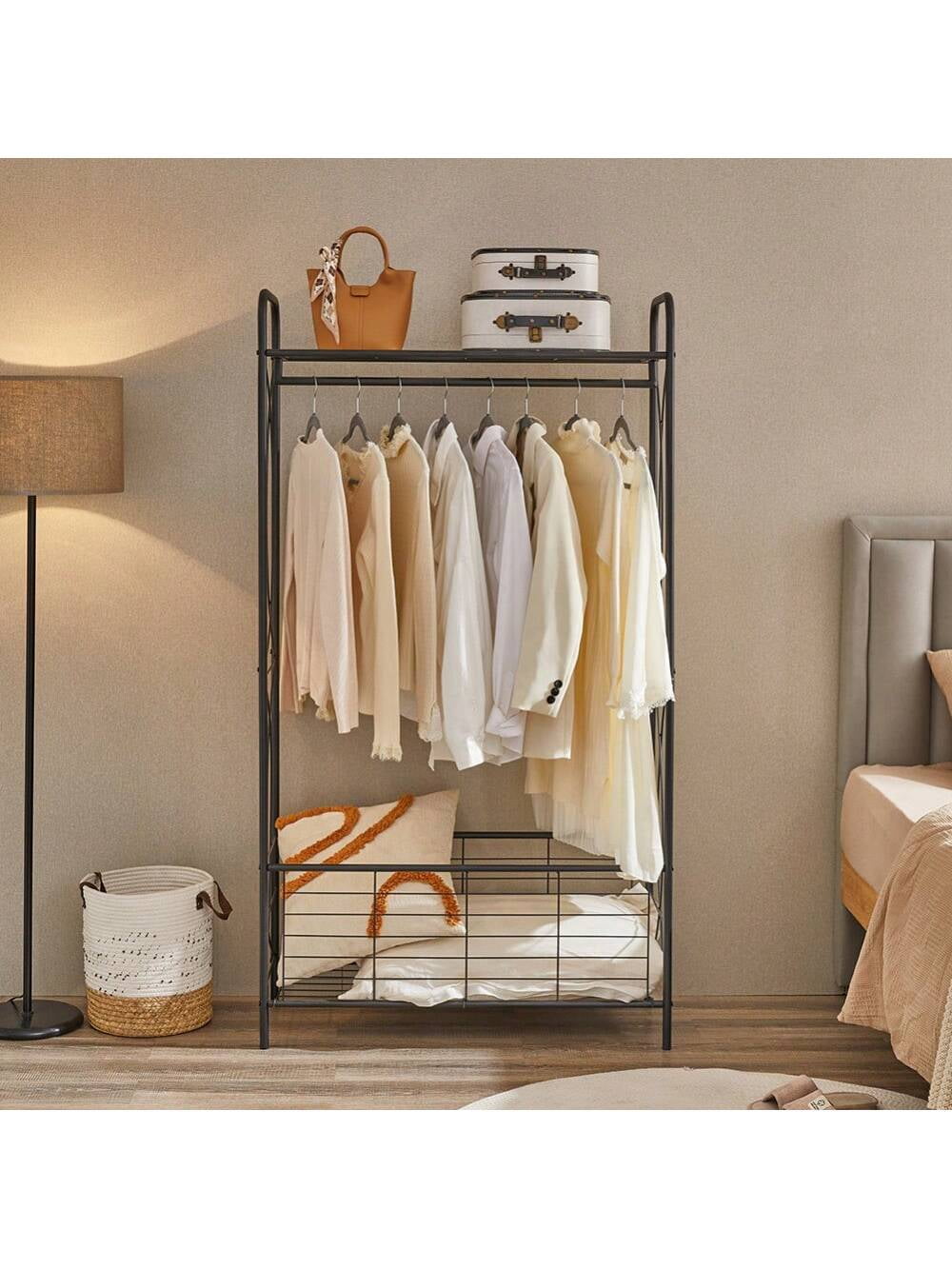Garment Accessory Storage Rolling Garment Rack, Freestanding Heavy-Duty Metal Clothes Rack for ...