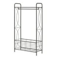 Rolling Garment Rack, Freestanding Garment Rack With Metal Basket Open