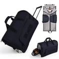 thumbnail image 1 of Convertible Rolling Garment Bag,Foldable Waterproof Carry-on Duffel Bag with Wheels and Shoe Pouch for Men & Women, Navy - RG161, 1 of 9