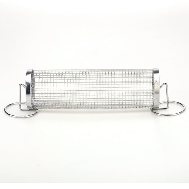 Rolling Grilling Basket, Grill Basket Stainless Steel BBQ Grill Mesh
