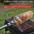 thumbnail image 1 of Rolling Grilling Baskets for Outdoor Barbecue Cage with Handle Grill Bbq Net Tube Stainless Steel Large Round Mesh A, 1 of 10