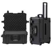 Rolling Hard Case with Foam,26 x 20 x 13 Inch, Equipment Case with Wheels and 4 Handles for camera, Drone,tool, electronics,Shockproof, Waterproof, TSA Friendly, Inner 22.64X 16.73X9.84