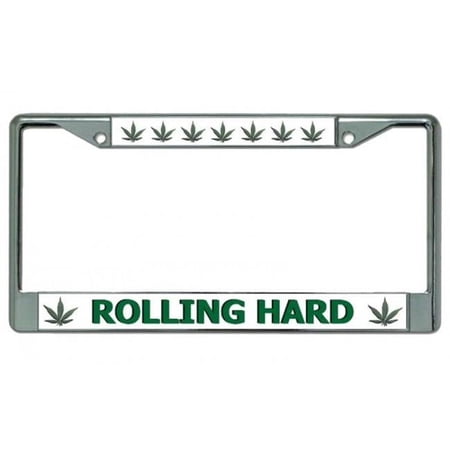 Rolling Hard Chrome License Plate Frame
