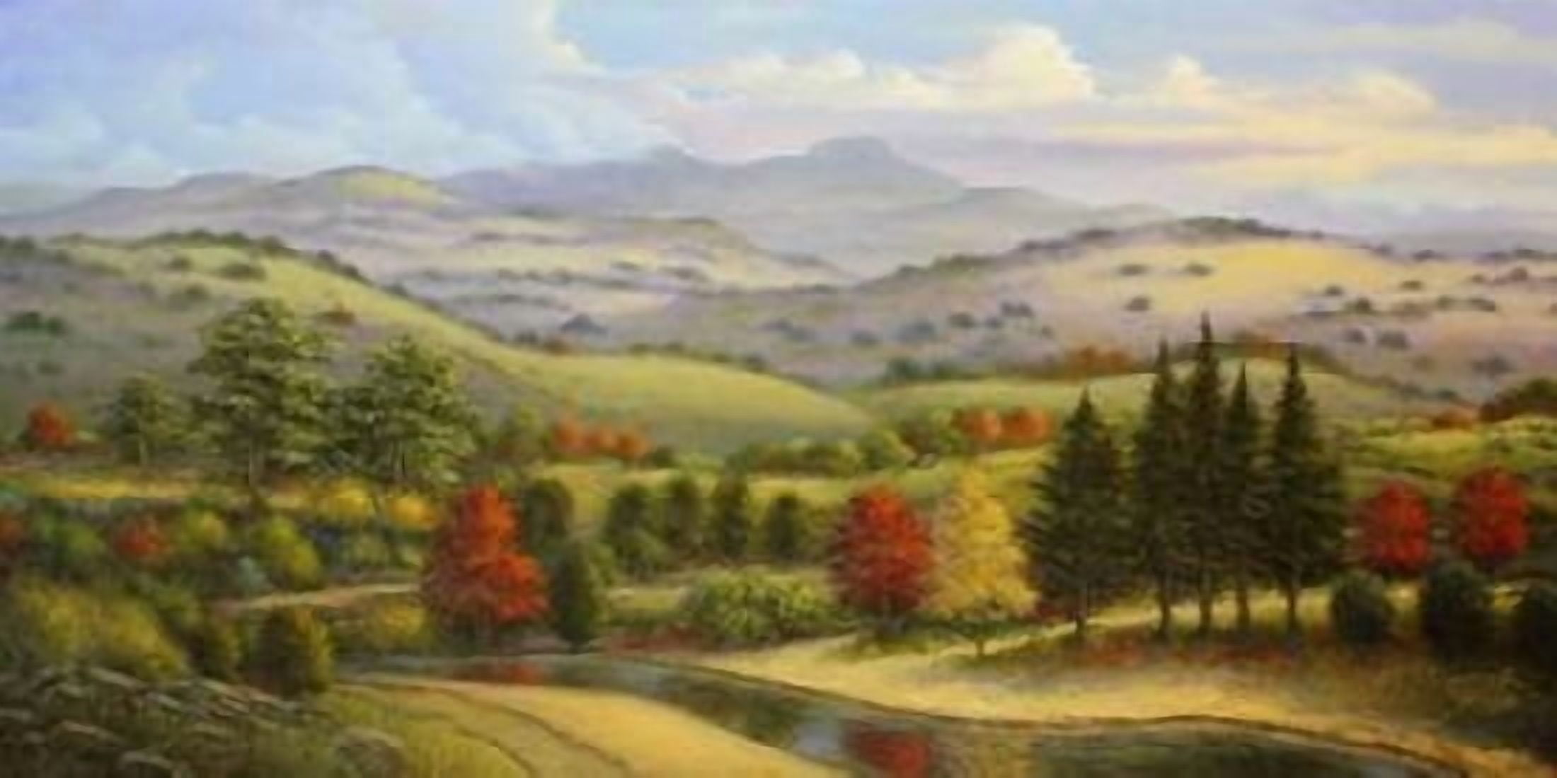Rolling Hill View Canvas Art - Sambataro (24 x 48)