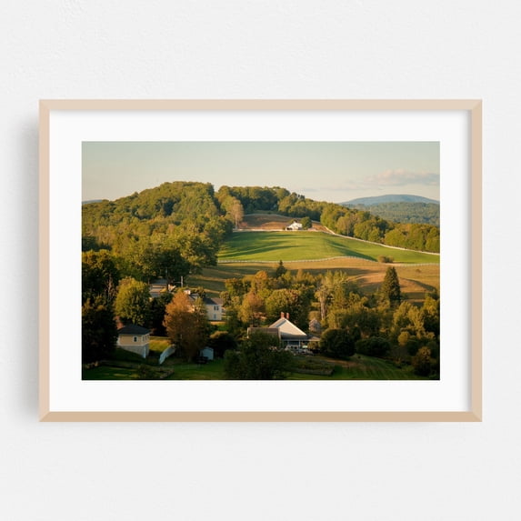 Rolling Hills in Burke - Burke Vermont Photography Rural Countryside Farmhouse Pastoral Scenic Landscape Autumn Oak Framed Wall Art Print 5 x 7 inches