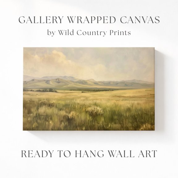 Rolling Hills Prairie Landscape Open Range Golden Grassland Ranch House Poster