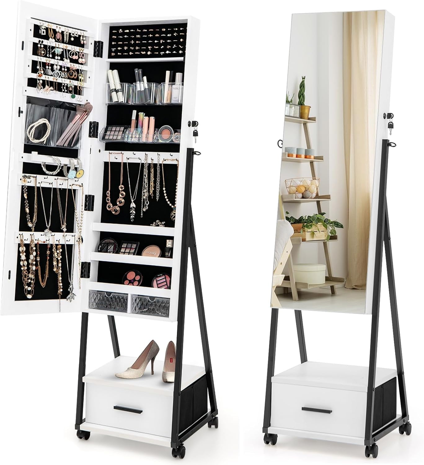 Miroir Plein Pied Songmics Avec Rangement Intégré – Occasion, Bon état