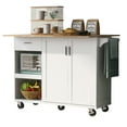 Rolling Kitchen Cart, Mobile KitchenWith Towel DropAnd Drawer, Handle