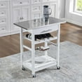 thumbnail image 1 of Rolling Kitchen Cart,Mobile Rolling Kitchen Trolley Serving Cart With Underneath Drawer Slide-Out Metal Storage Basket, 1 of 6