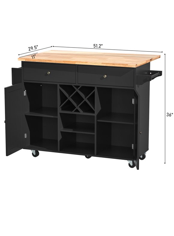 Kitchen Islands & Carts - Walmart.com - Drop Leaf Wine Storage Cabinet Kitchen Furniture
