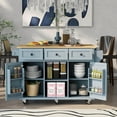 Rolling Kitchen Island Cart with Storage, Moveable Kitchen Island with