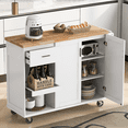 thumbnail image 1 of Rolling Kitchen Island Cart with Storage, Moveable Kitchen Island with Drop Leaf, Portable Kitchen Storage Islands & Carts with Drawers and Shelves for Dining Room, Kitchen, White, 1 of 12