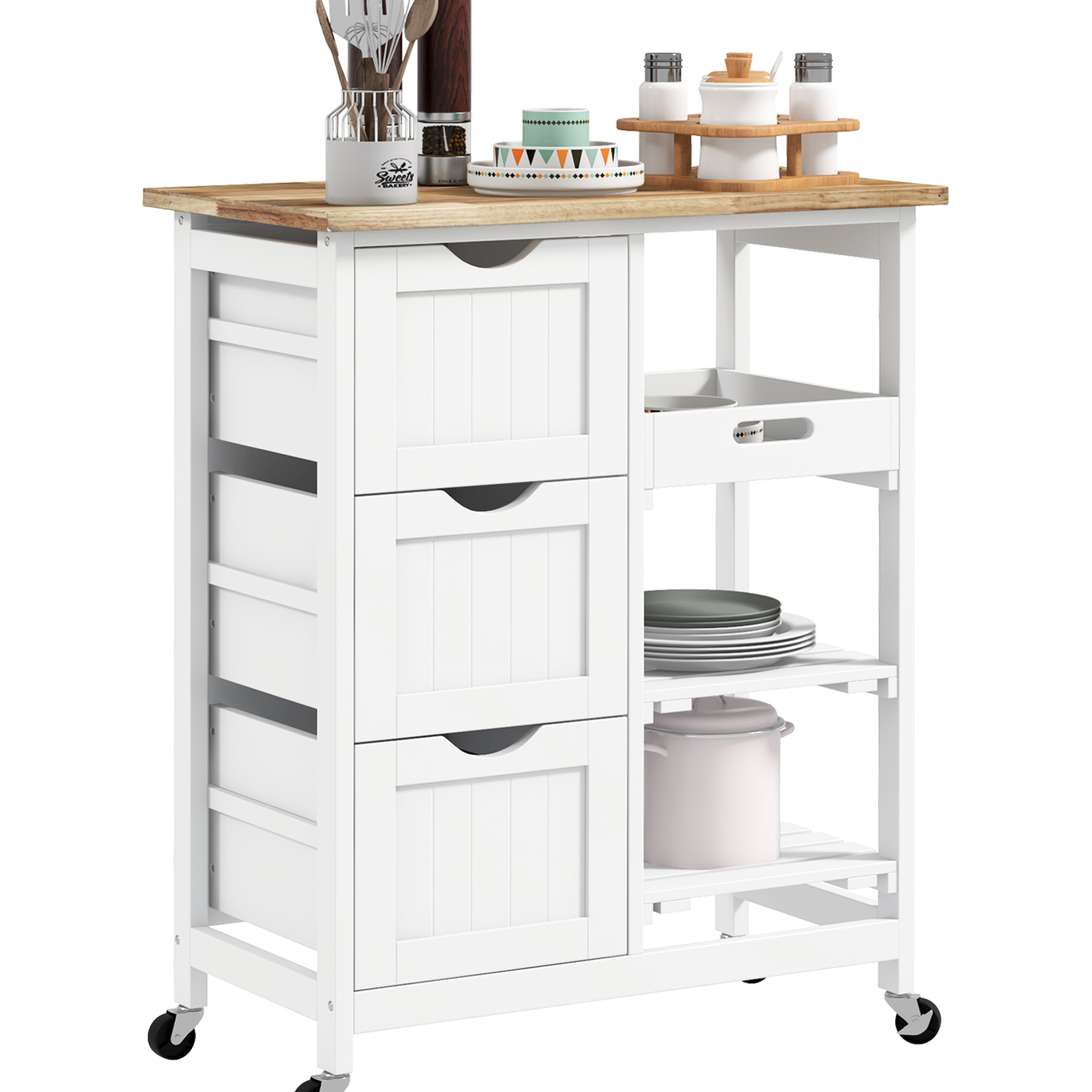 Syros Kitchen Island Cart White main image 0