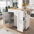 thumbnail image 1 of Rolling Kitchen Island with Drop Leaf, Kitchen Storage Cart with 3-Tier Pull Out Storage Cabinet, Portable Kitchen Island with Towel Rack/2 Drawers for Kitchen Dining Room, White, 1 of 9