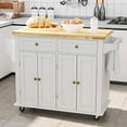 Rolling Kitchen Island with Drop Leaf \u2013 Movable Kitchen Carts on