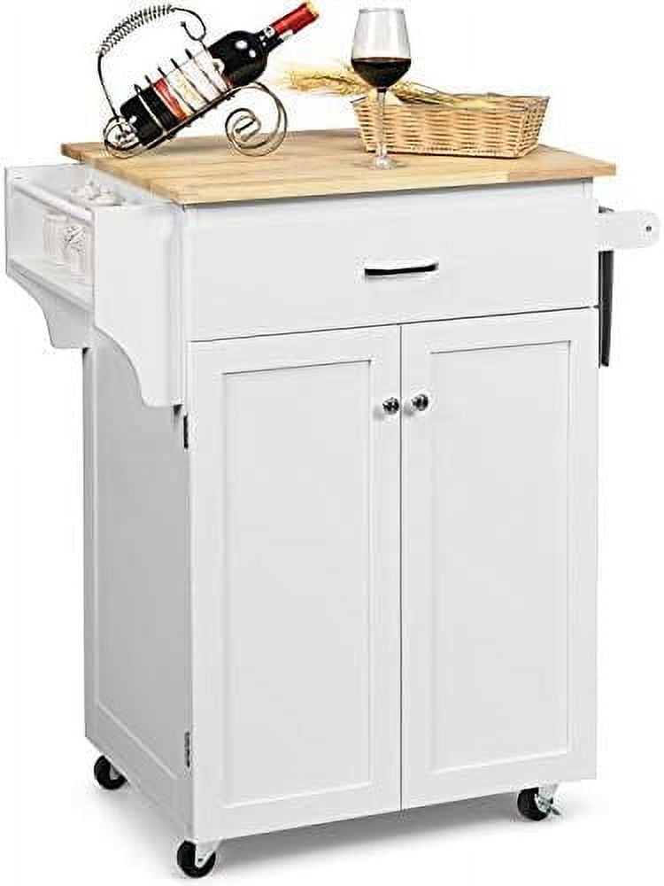 Rolling Kitchen Island Kitchen Trolley Cart with Spice Rack Large