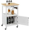 Rolling Kitchen Island Utility Cart on Wheels with Wood Top Drawer and
