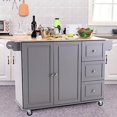 Rolling Kitchen Island with Portable Kitchen Island with Drop Leaf
