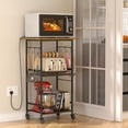 thumbnail image 1 of Rolling Kitchen Microwave Cart, 3 Tier Microwave Table Stand with Adjustable Shelf, Kitchen Storage Rack on Wheels, Coffee Station Cart Rack Shelf Organizer for Living Room Office, Balcony, 1 of 6