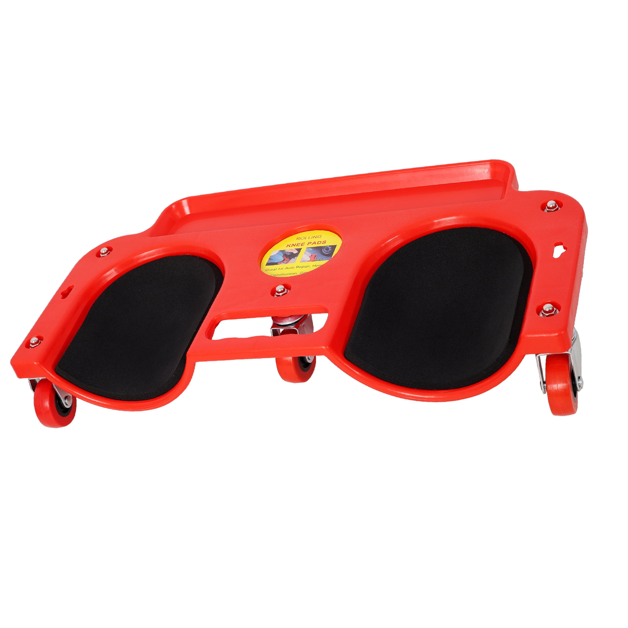 Rolling Knee Creeper Durable Knee Pads with 360 Degree Turn Casters and Tool Tray,for Garage Workshop Garden,Red