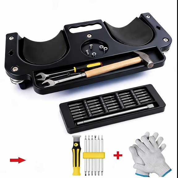 Rolling Knee Creeper/Pads ABS High-Impact Frame, Multi-Function with Built-In Tool Tray, Comfortable Cushioned Kneeling Pad for Machine Workers, Carpenters, Flooring, And Car Repairs