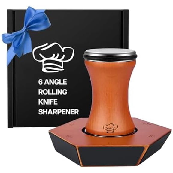 Rolling Knife Sharpener by 6 Magnetic Angles (12, 15, 17, 19, 22, 25) Kitchen Knife Sharpener Sharpening Kit with Magnetic Diamond Grinding Discs Christmas Gifts for Men & Women