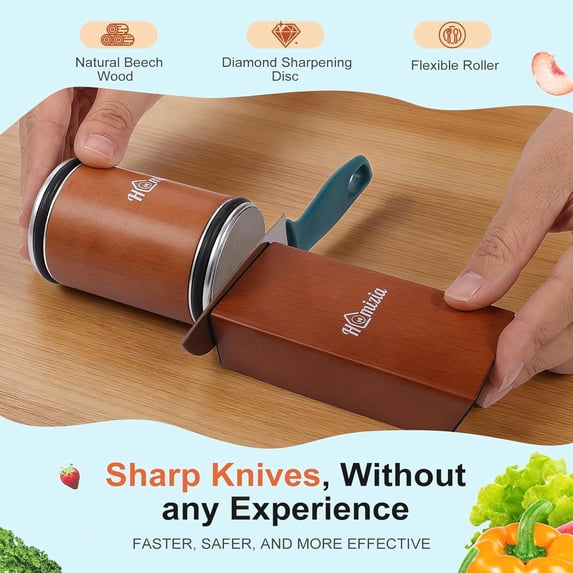 Rolling Knife Sharpener – -Crafted Sharpening Kit with Magnetic Angle System