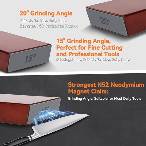 Rolling Knife Sharpener, Diamond Knife Sharpener Tool with 15 & 20 Magnetic Angle Guide, Easy Precision Sharpening for Kitchen & Outdoor Utility Knives$$