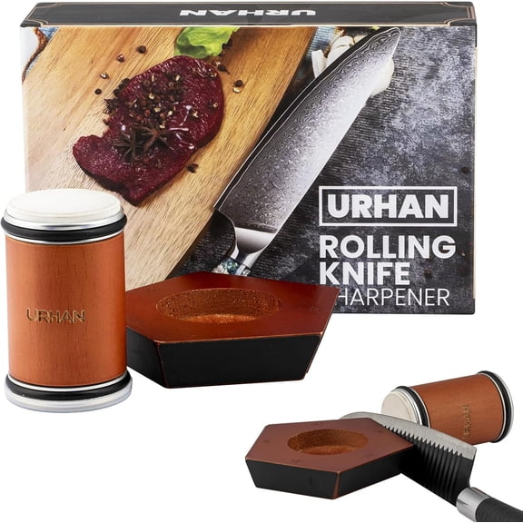 Rolling Knife Sharpener Kit 5 Magnetic Angles (12, 15, 17, 19 & 22 Degrees) Diamonds and Ceramic Discs Durable Knife Sharpening System Easy to Use at Home Suitable for Kitchen Knives