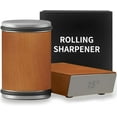 thumbnail image 1 of Rolling Knife Sharpener Kit - Compact Wooden Sharpener with 15° & 20° Magnetic Angle | Diamond Disc Knife Honing Tool | Professional Kitchen Use | Safe Sharpening for Home Cooking, 1 of 7