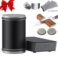 thumbnail image 1 of Akatsuki Tumbler Rolling Knife Sharpener Set Kit,15°/20°Magnetic Angle 400/1000 Diamond Sharpening Stone, for Kitchen Pocket Steel Knives with Finger Guard & Cut-Resistant Glove, 1 of 9