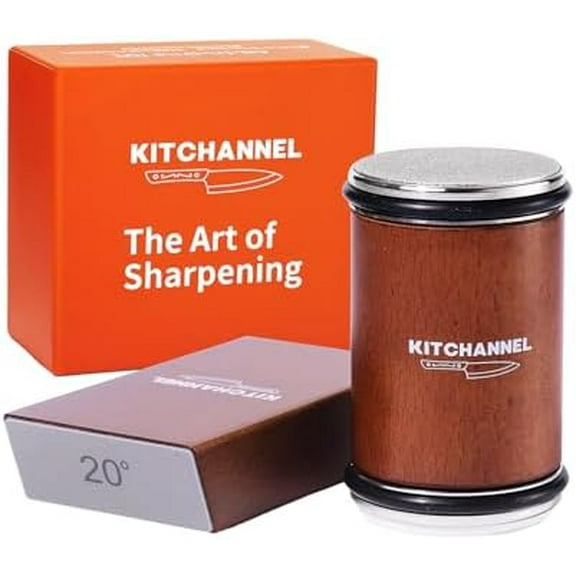 Rolling Knife Sharpener Kit Fast, Easy Diamond & Ceramic Manual Sharpener | 15 & 20 Angle Guides for Kitchen & Chefs Knives Sharpens All Steel Blades