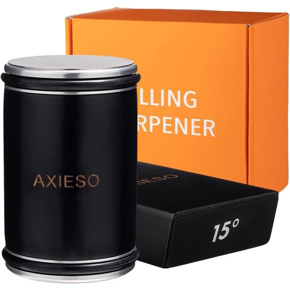 Rolling Knife Sharpener Kit - Roller Knife Sharpening Tool with Diamond and Ceramic for All Knives - User-Friendly Professional Tumbler Kitchen Knife Sharpeners with 15° and 20° Magnetic Angles