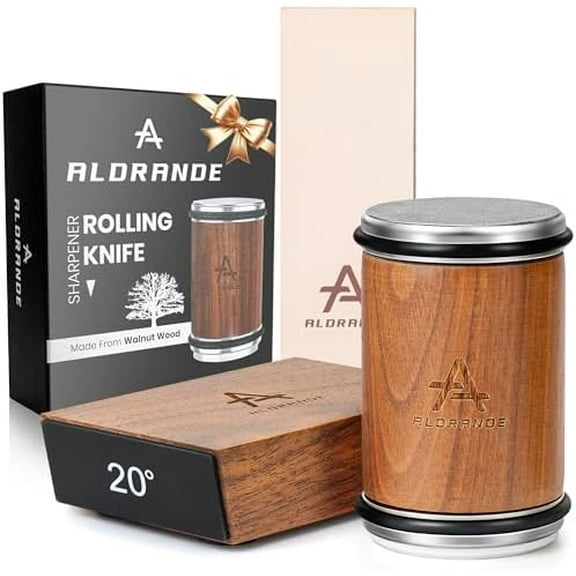 Rolling Knife Sharpener: diamonds & ceramic, 15 magnetic angle, with leather strop