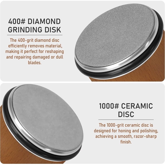 Rolling Knife Sharpener with Diamond Ceramic Stones Magnetic 15 °   20 °   Angles for Kitchen Chef Knives