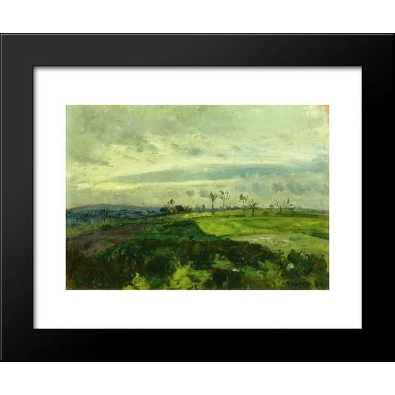 Rolling Landscape in Winter 20x24 Framed Art Print by Pissarro, Camille