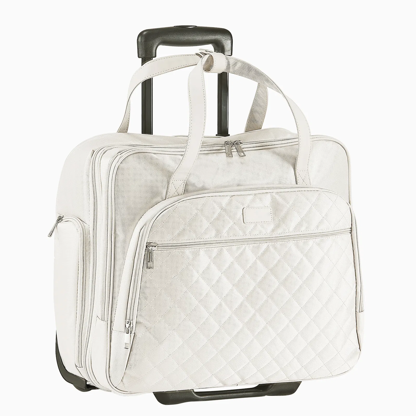 Rolling Laptop Bag for 15.6 Inch Laptops,Wheeled Briefcase with Telescoping Handle and Fixed Wheels,Ideal for Business Travel and Office Use for Men and Women