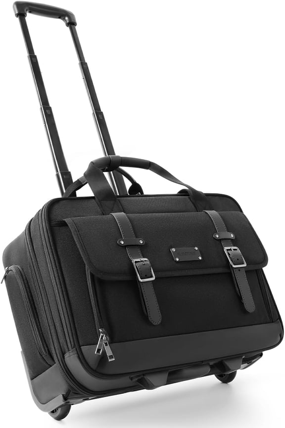 Rolling Laptop Bag, Briefcase for Men and Women, 17 Inch Computer Bag with Wheels Underseat Carry on Luggage, Case Work, Travel, College Teacher, Mobile Office