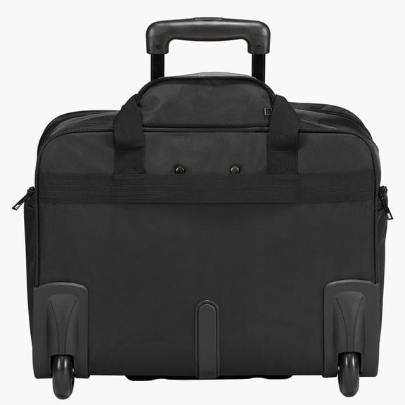 Rolling Laptop Bag, Fits Up to 17.3 Inch Laptop, Wheeled Briefcase, Roller Computer Tote Bag with Wheels & Telescoping Handle, Laptop Case for Work Travel Business Office, Women & Men (Black)