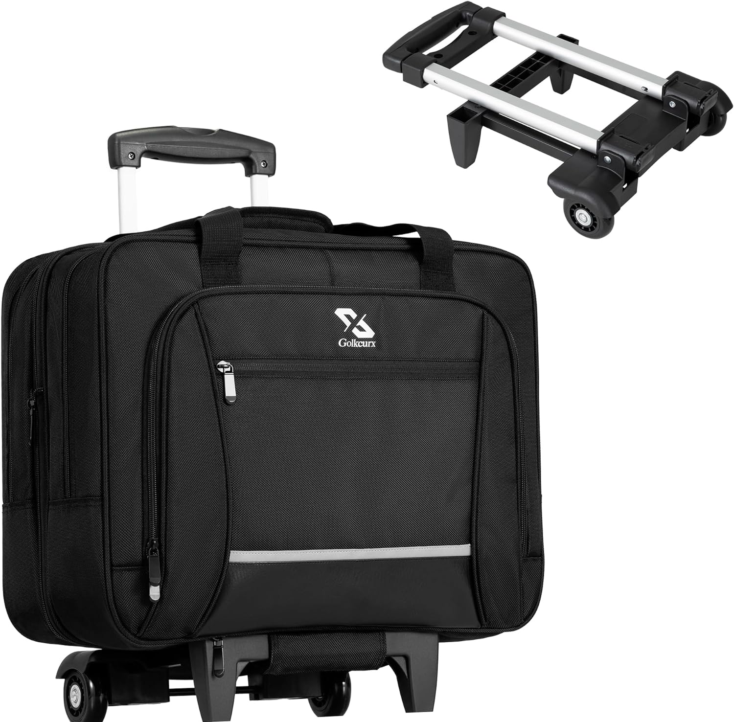 Rolling Laptop Bag with Wheels, Removable WaterRepellent Rolling