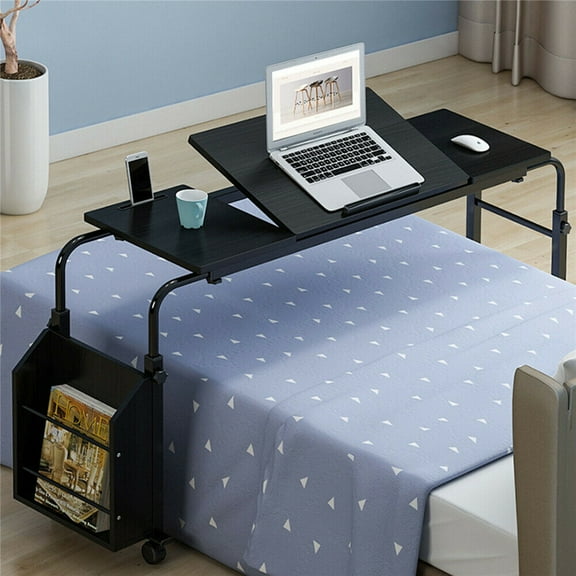 Rolling Laptop Cart Computer Desk Laptop Table Stand UP Cross the bed Adjustable Mobile Rolling Desk Computer Adjustable Height Laptop Desk Table Laptop Cart Stretchable Table Adjustable Computer Desk