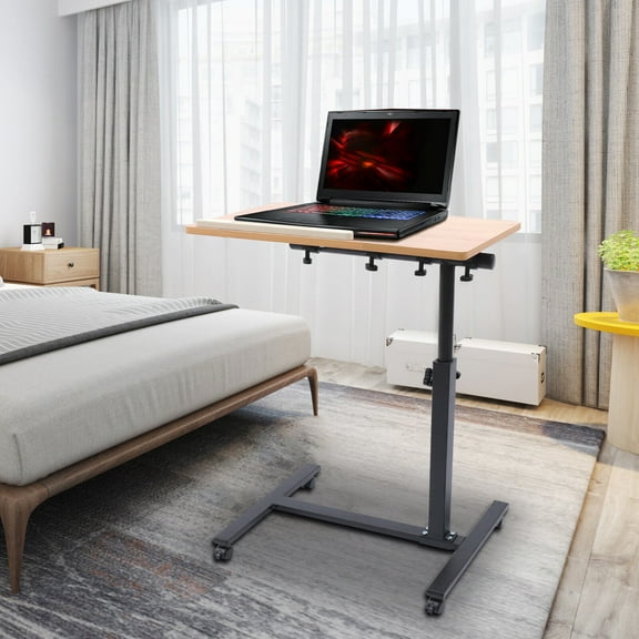 Rolling Laptop Desk Adjustable Mobile Computer Stand Bed Side Table Office Desk for office, living room