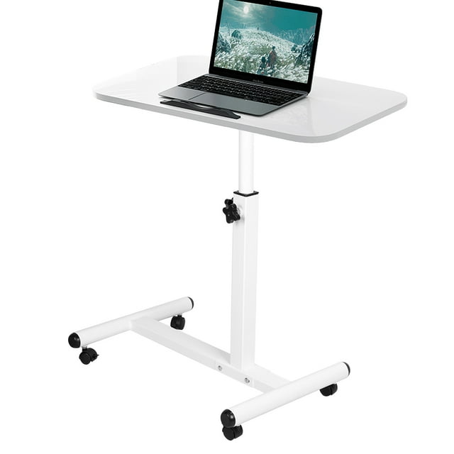 Rolling Laptop Table, TeqHome Small Standing Desk Adjustable Height