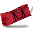 thumbnail image 1 of 600D Oxford Fabric Large Rolling Christmas Tree Storage Bag - Fits 9 Ft Artificial Trees -  Christmas Tree Bag For Storage Box For Xmas, Durable Handles and Wheels - Quilted Red, 1 of 7