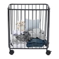thumbnail image 1 of Rolling Laundry Basket Cart, Black Metal Freestanding Hamper, Large Rectangular Storage Cart for Bathroom Laundry Room, 1 of 14