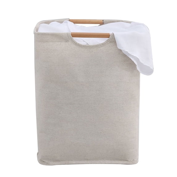 Rolling Laundry Basket, Foldable Skinny Dirty Clothes Hamper, Portable Fabric Linen Storage Bin for Bedroom Bathroom