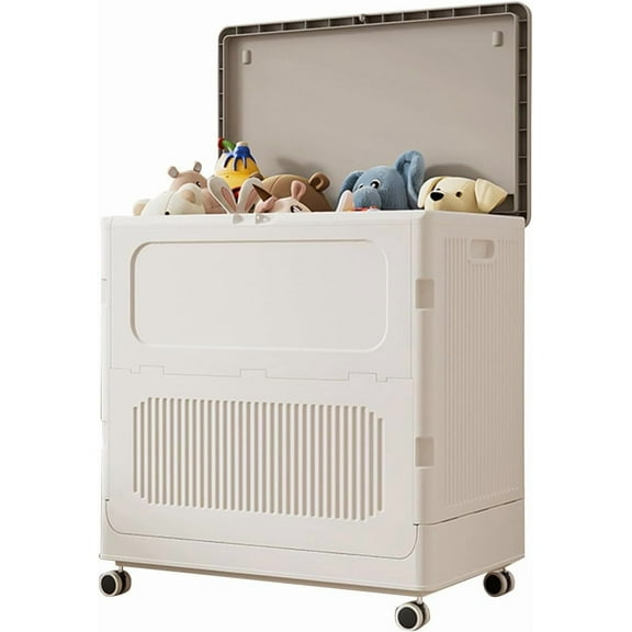 Rolling Laundry Hamper with Lid, 123L Large Capacity Clothes Hampers Plastic Collapsible Laundry Baskets with Wheels Collapsible Sturdy Storage Organizer Boxes Bins Baskets Chest