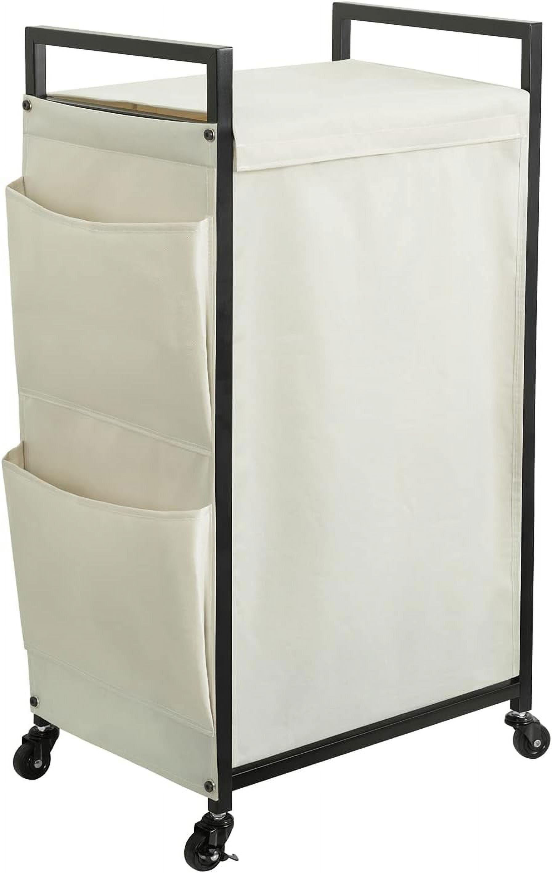 Rolling Laundry Hamper with Lid,Large Laundry Basket Organizer with