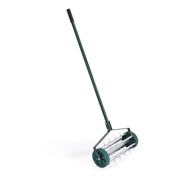 Rolling Lawn Aerator 18 Inch - Manual Grass Aerator with Tine Spikes & Anti-slip Handle - Lightweight Soil Aerator for Water, Air & Nutrient Penetration