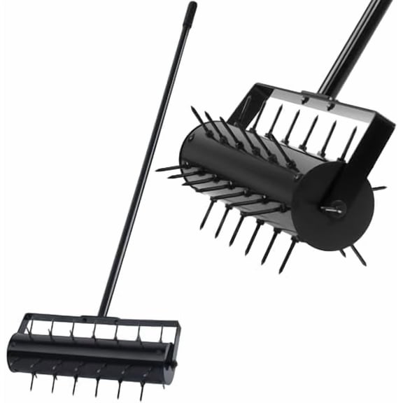 Rolling Lawn Aerator, 42 Spikes Pre-Assembled, Heavy Duty Grass Aerator Tool with Adjustable Handle, Push Grass Aerator for Lawn Care and Healthy Growth$$Garden & Patio